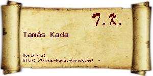 Tamás Kada névjegykártya
